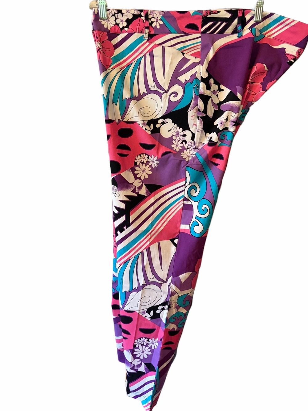 Ashley Stewart NWT stretch Fandango pink multicolor abstract print pant size 20.